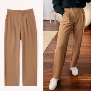Abercrombie and Fitch Tailored Relaxed High Rise Crossover Waistband Trouser